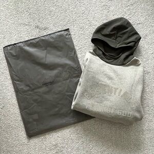 Fear of God Essentials Gray and Dark Green Hoodie
